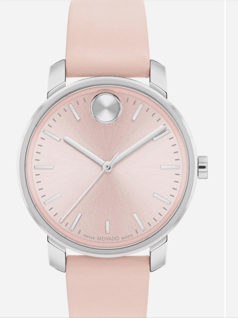 NWOT!! Movado Bold Access Leather Strap Watch In Pink